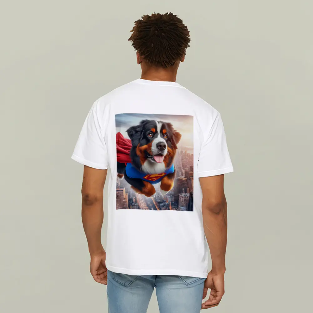 Bernese Mountain Dog Superhero Flying City – T-Shirts