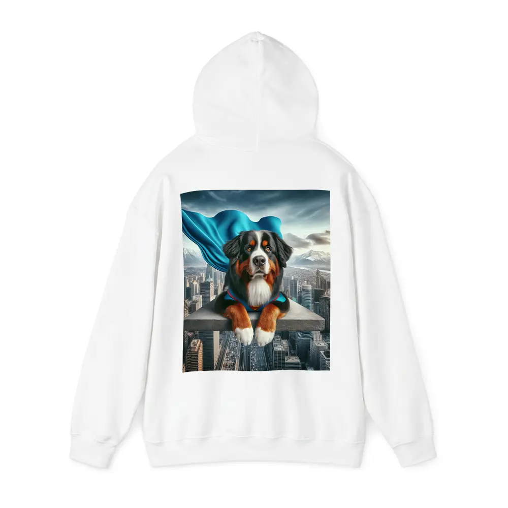 Bernese Mountain Dog Superhero City Skyline – Hoodies