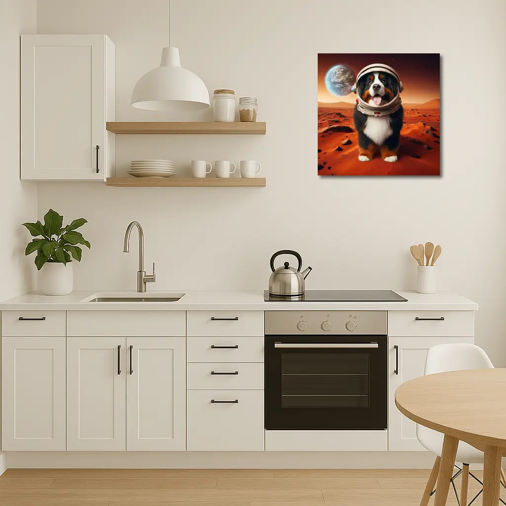 Bernese Mountain Dog Astronaut On Mars – Wall Art