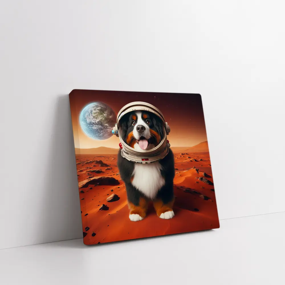 Bernese Mountain Dog Astronaut On Mars – Wall Art