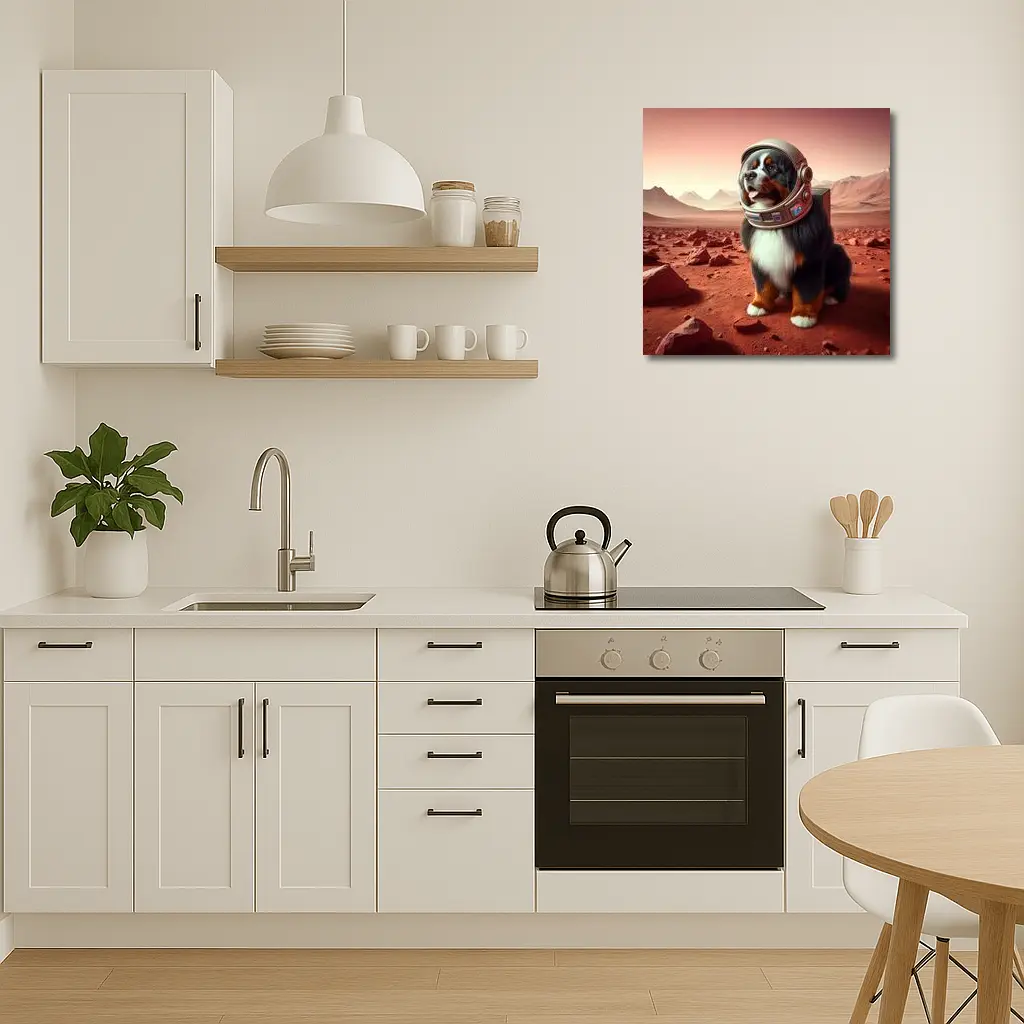 Bernese Mountain Dog Astronaut On Mars – Wall Art