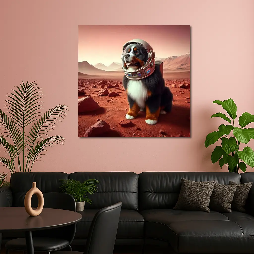 Bernese Mountain Dog Astronaut On Mars – Wall Art