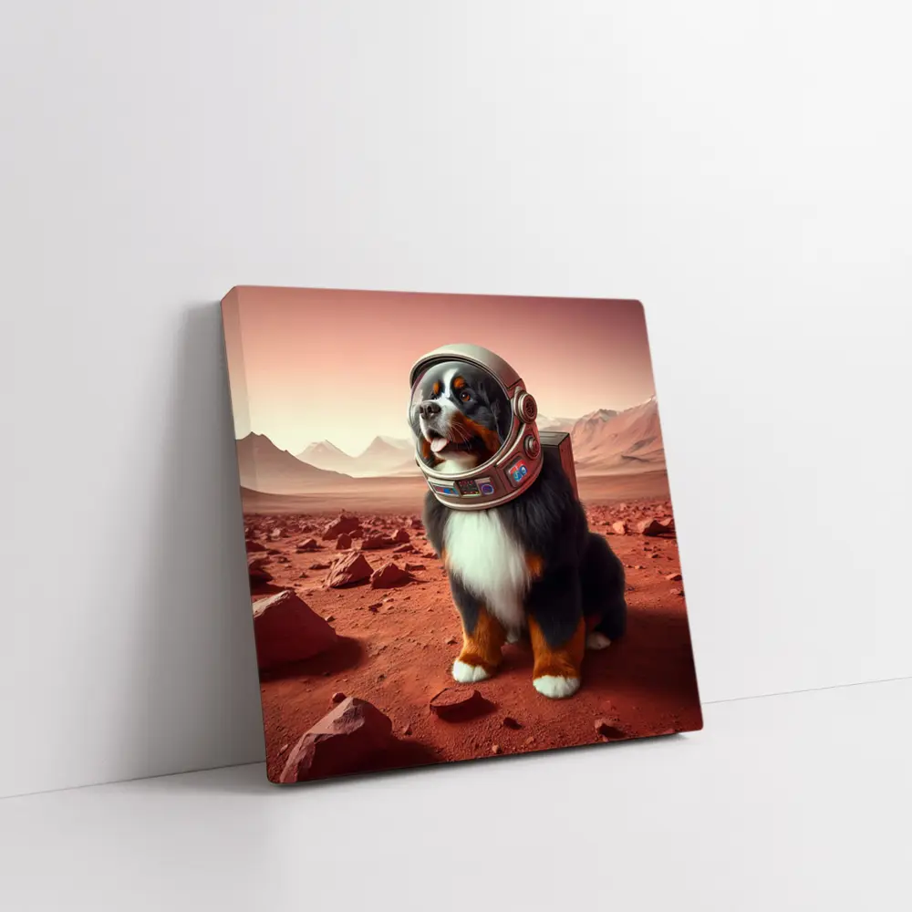 Bernese Mountain Dog Astronaut On Mars – Wall Art