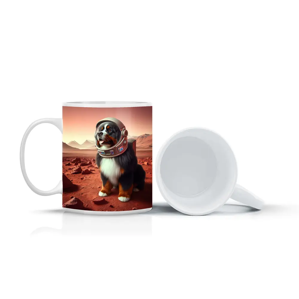 Bernese Mountain Dog Astronaut On Mars – Mugs