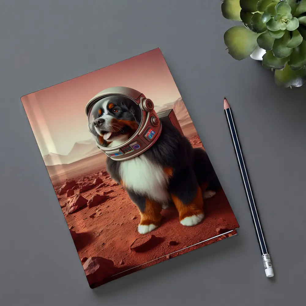 Bernese Mountain Dog Astronaut On Mars – Notebooks