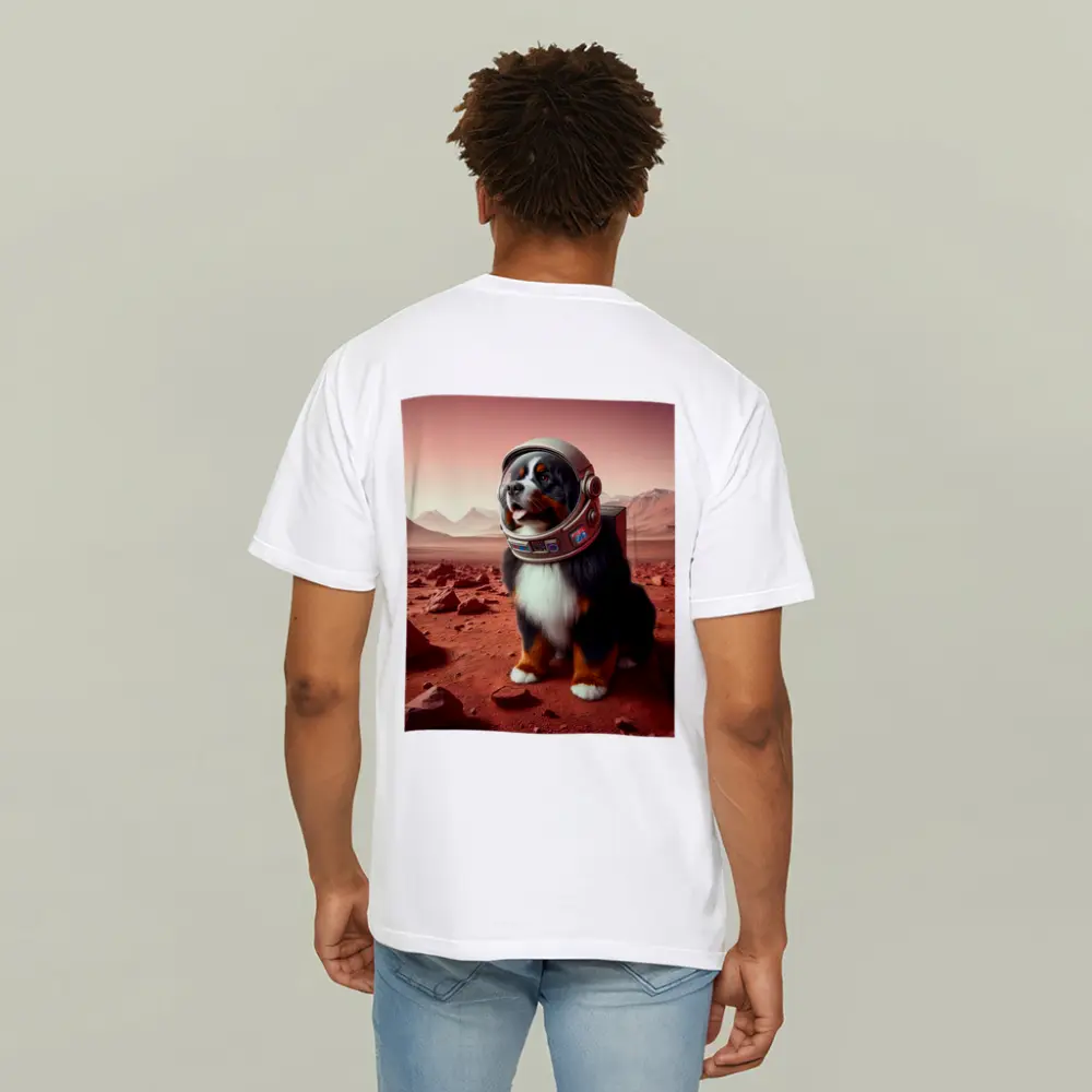 Bernese Mountain Dog Astronaut On Mars – T-Shirts