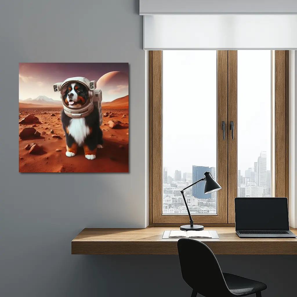 Bernese Mountain Dog Astronaut on Mars – Wall Art