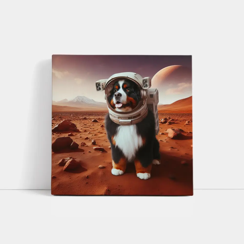 Bernese Mountain Dog Astronaut on Mars – Wall Art