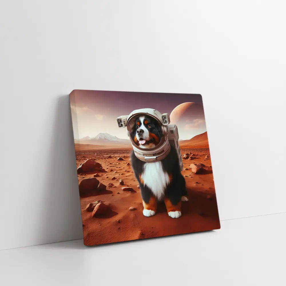 Bernese Mountain Dog Astronaut on Mars – Wall Art