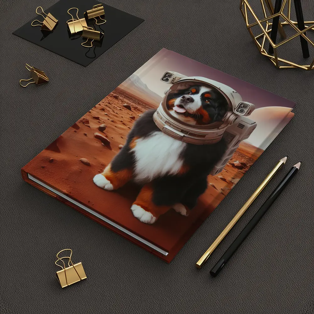 Bernese Mountain Dog Astronaut on Mars – Notebooks