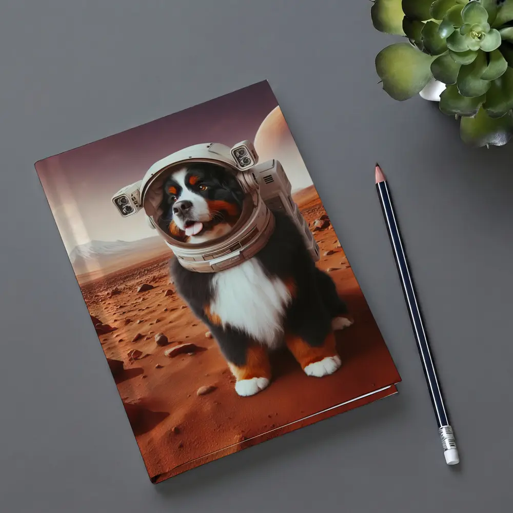 Bernese Mountain Dog Astronaut on Mars – Notebooks