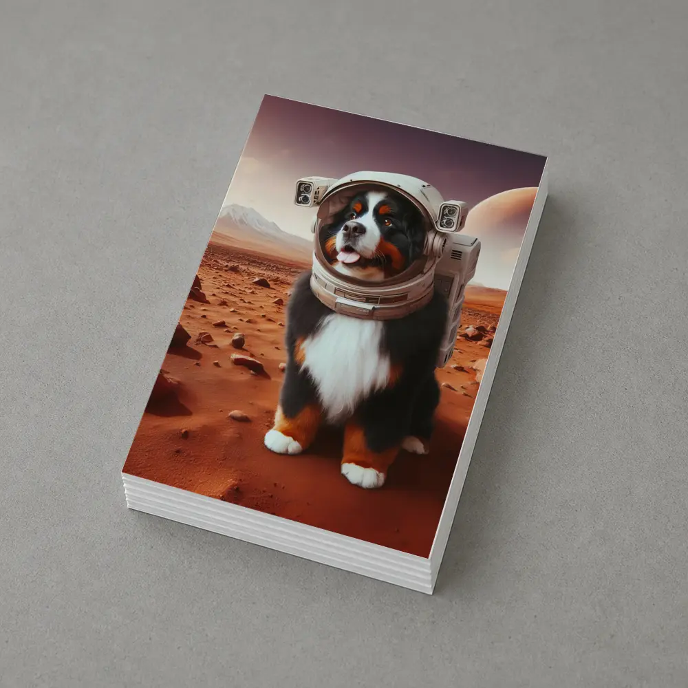 Bernese Mountain Dog Astronaut on Mars – Postcards