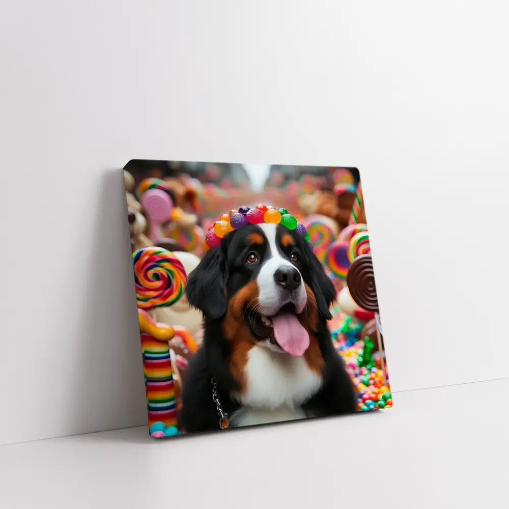 Bernese Mountain Dog Candy Land Scene – Wall Art