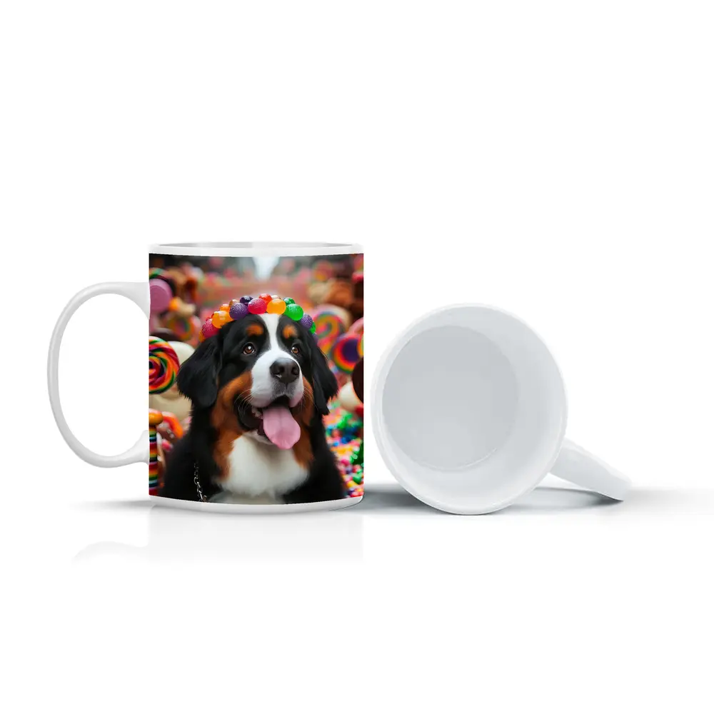 Bernese Mountain Dog Candy Land Scene – Mugs