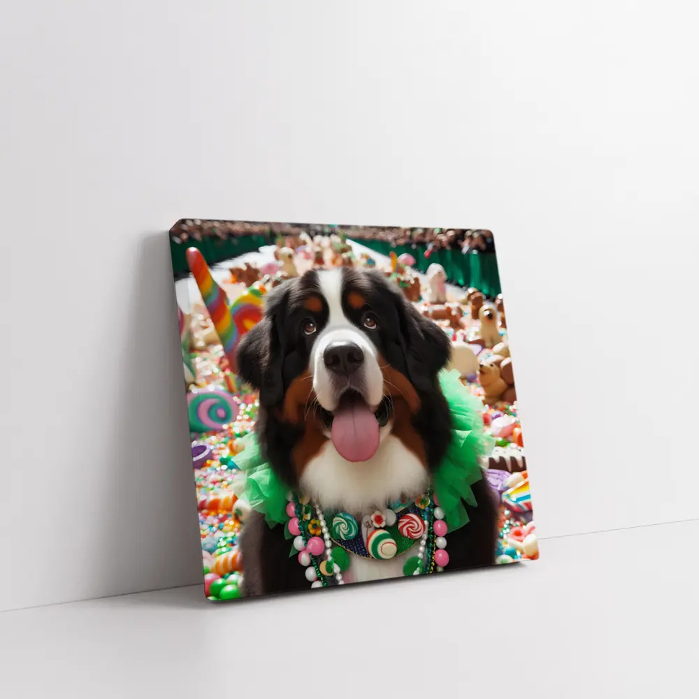Bernese Mountain Dog Candy Wonderland Scene – Wall Art