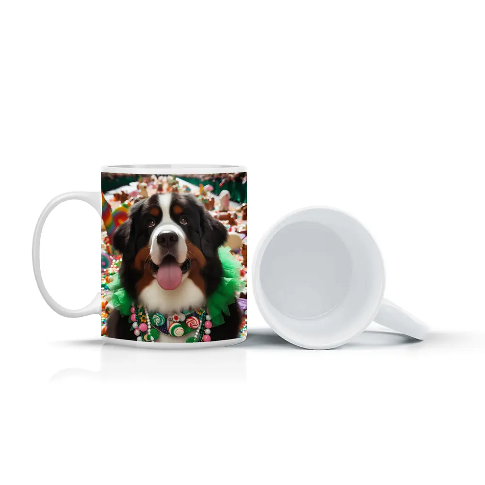 Bernese Mountain Dog Candy Wonderland Scene – Mugs