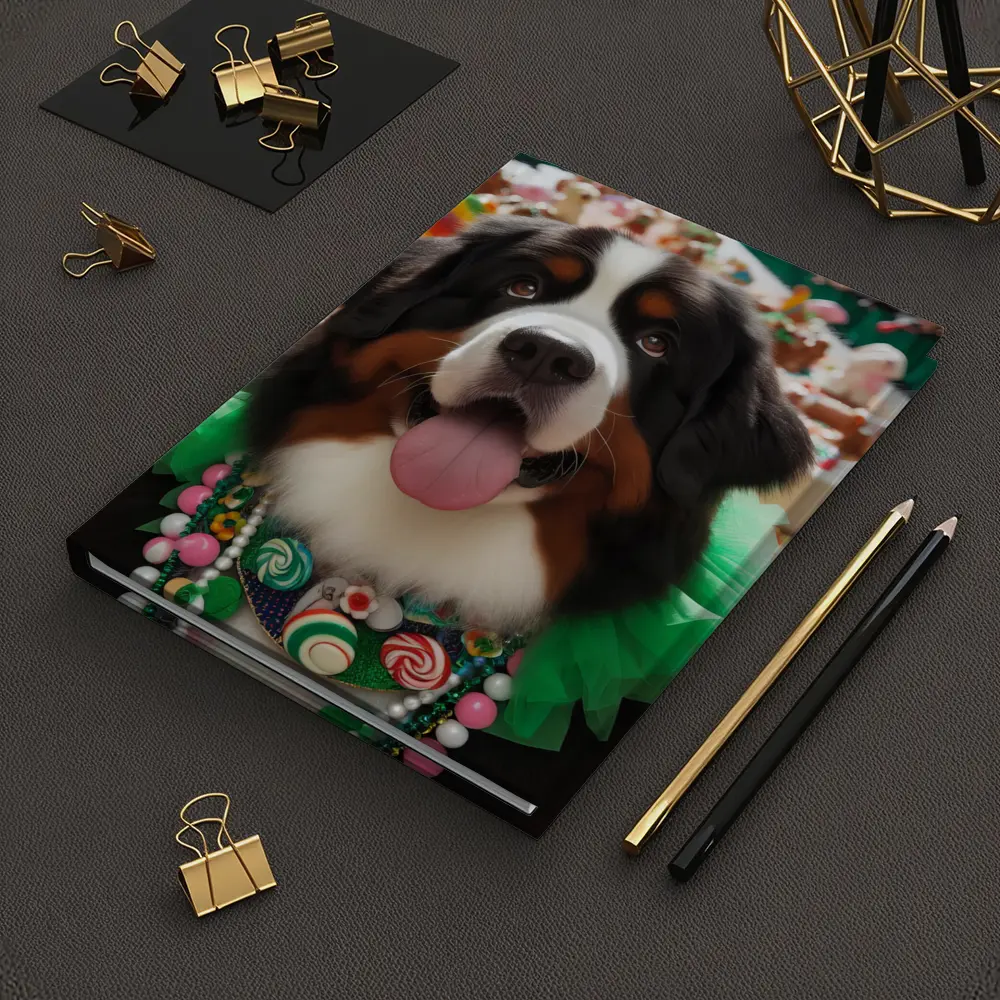 Bernese Mountain Dog Candy Wonderland Scene – Notebooks