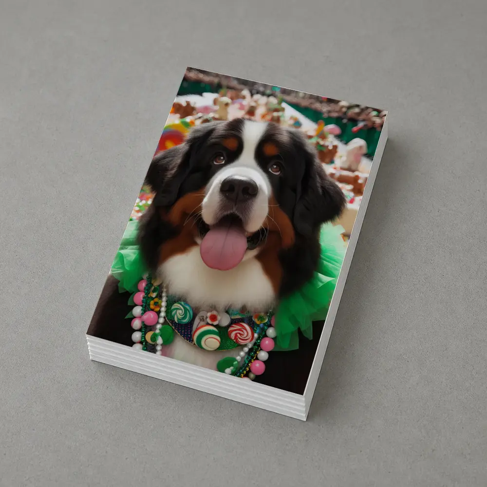 Bernese Mountain Dog Candy Wonderland Scene – Postcards