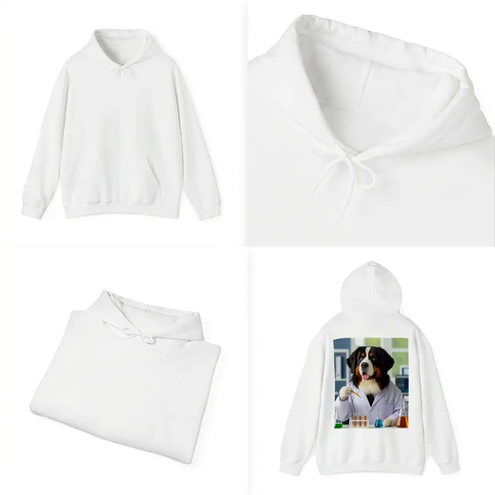 Bernese Mountain Dog Scientist Laboratory Setting – Hoodies