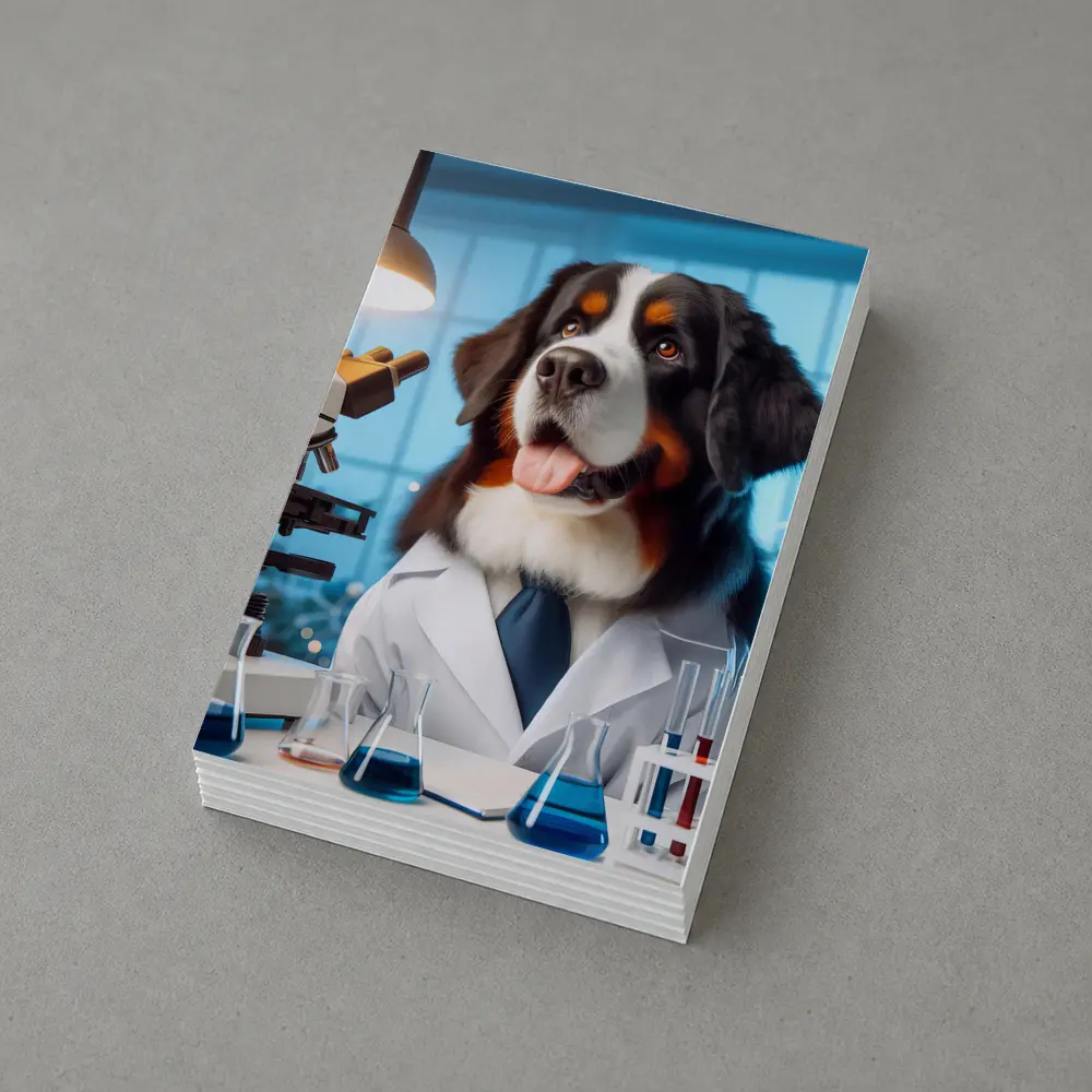 Bernese Mountain Dog Scientist Laboratory Setting – Postcards