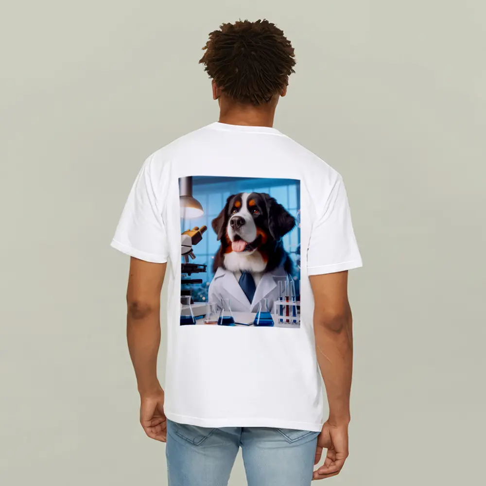 Bernese Mountain Dog Scientist Laboratory Setting – T-Shirts