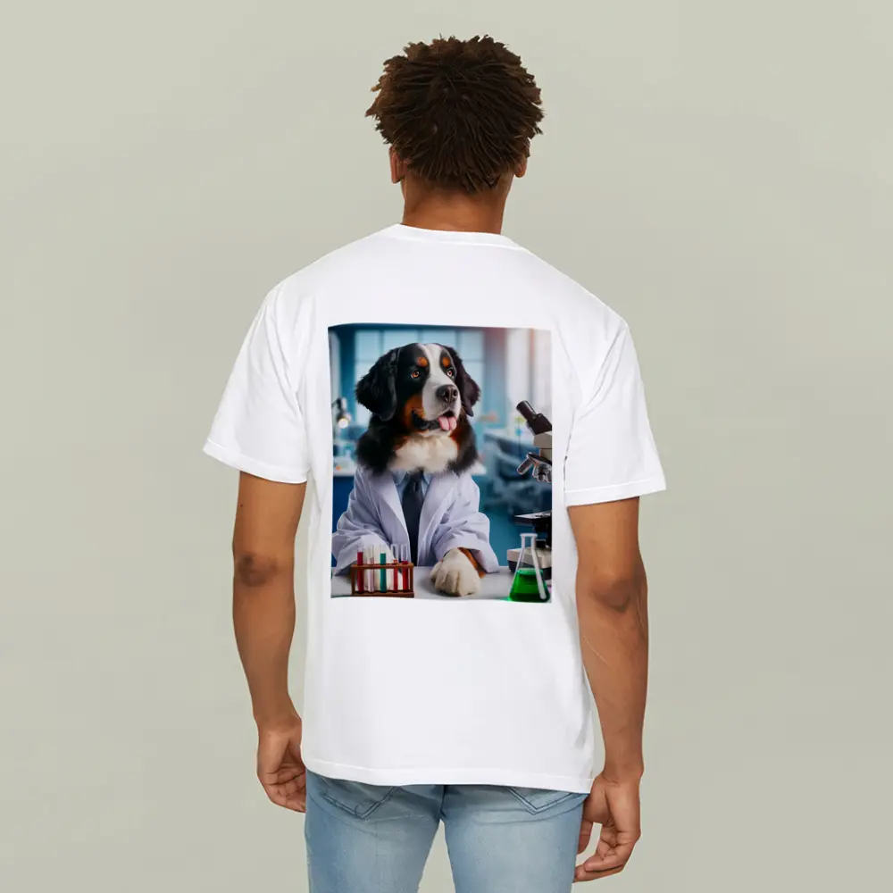 Bernese Mountain Dog Scientist Laboratory Portrait – T-Shirts