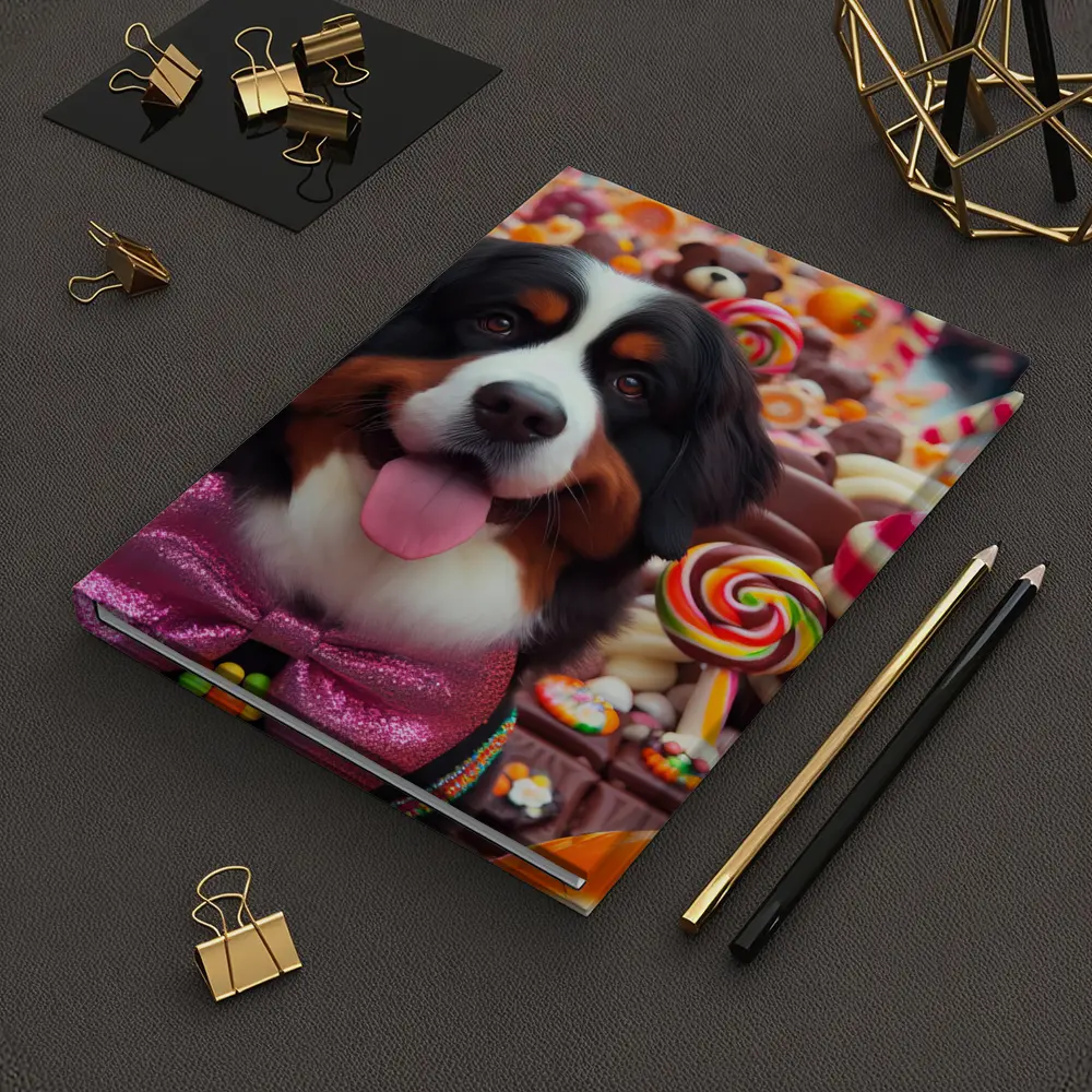 Bernese Mountain Dog Candy Sweets Background – Notebooks