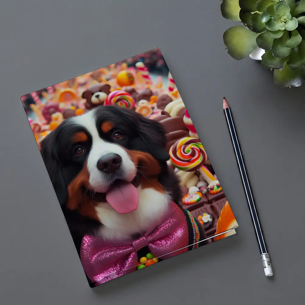 Bernese Mountain Dog Candy Sweets Background – Notebooks