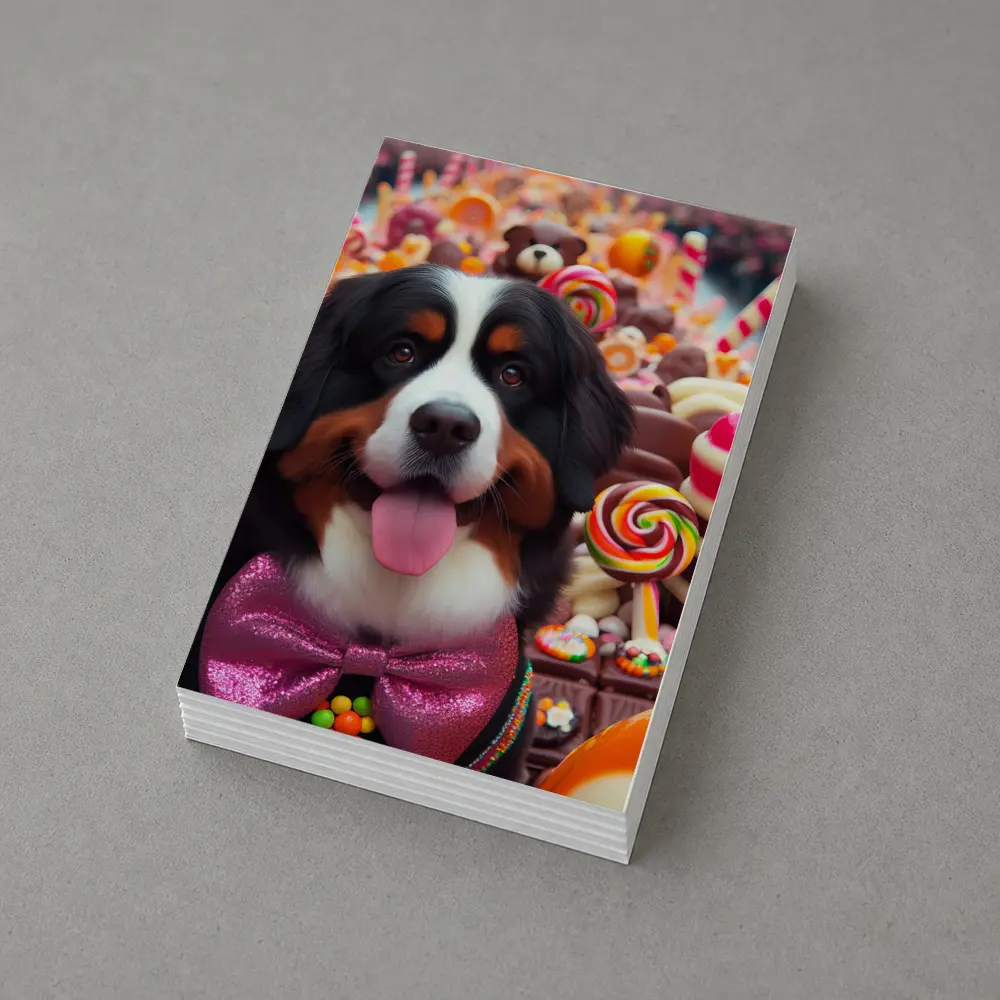 Bernese Mountain Dog Candy Sweets Background – Postcards