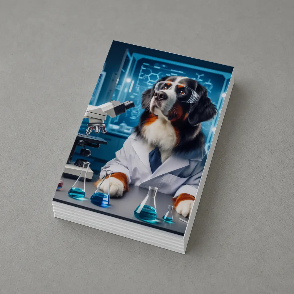 Bernese Mountain Dog Scientist Laboratory Setting – Postcards