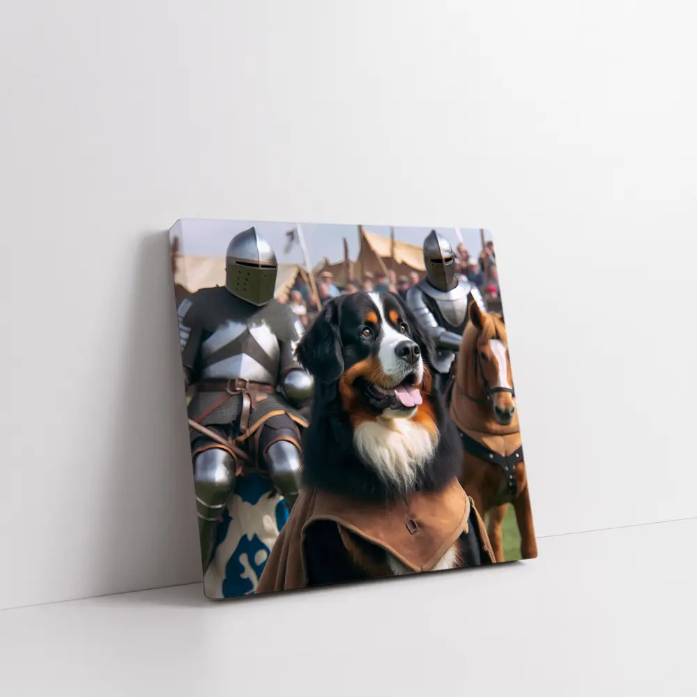 Bernese Mountain Dog Knight Medieval Battle – Wall Art