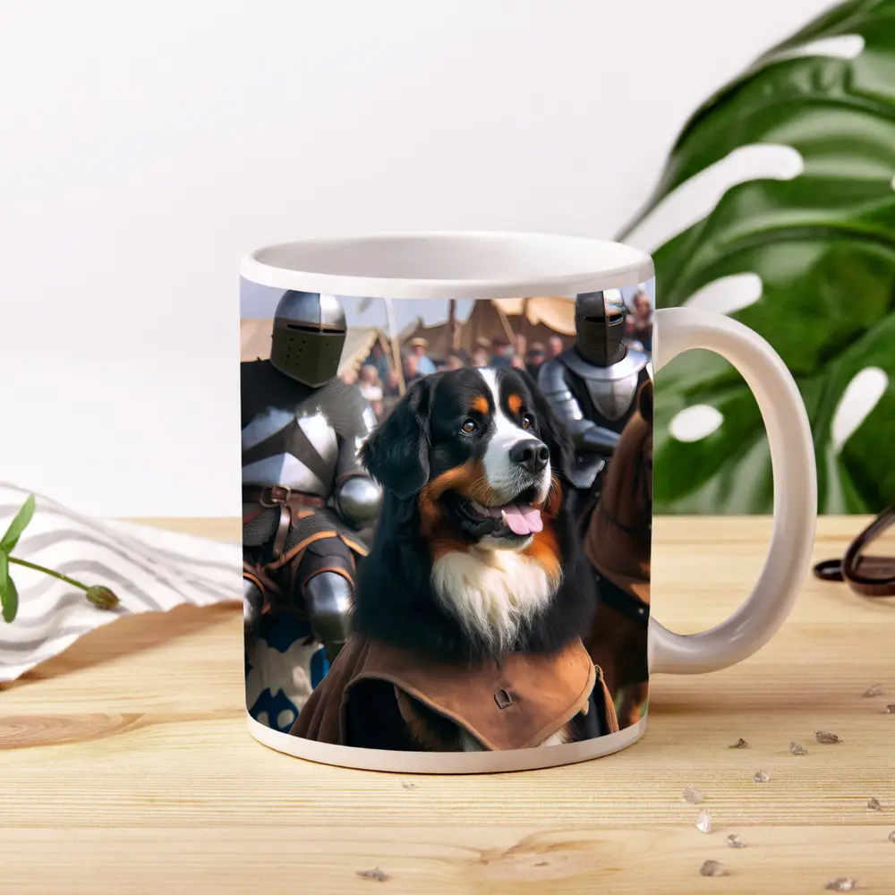 Bernese Mountain Dog Knight Medieval Battle – Mugs