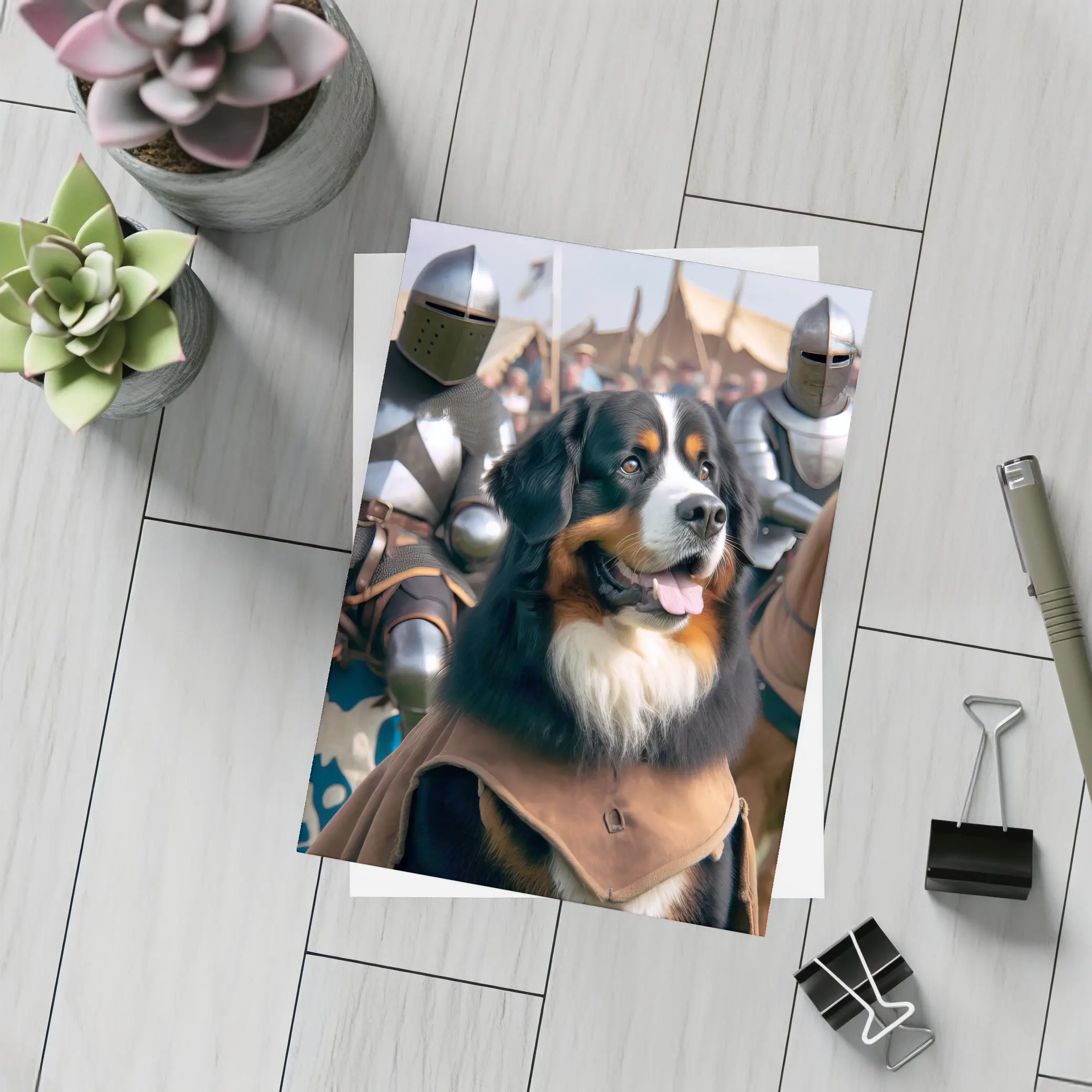 Bernese Mountain Dog Knight Medieval Battle – Postcards