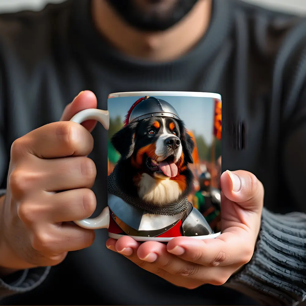 Bernese Mountain Dog Knight Medieval Battle – Mugs