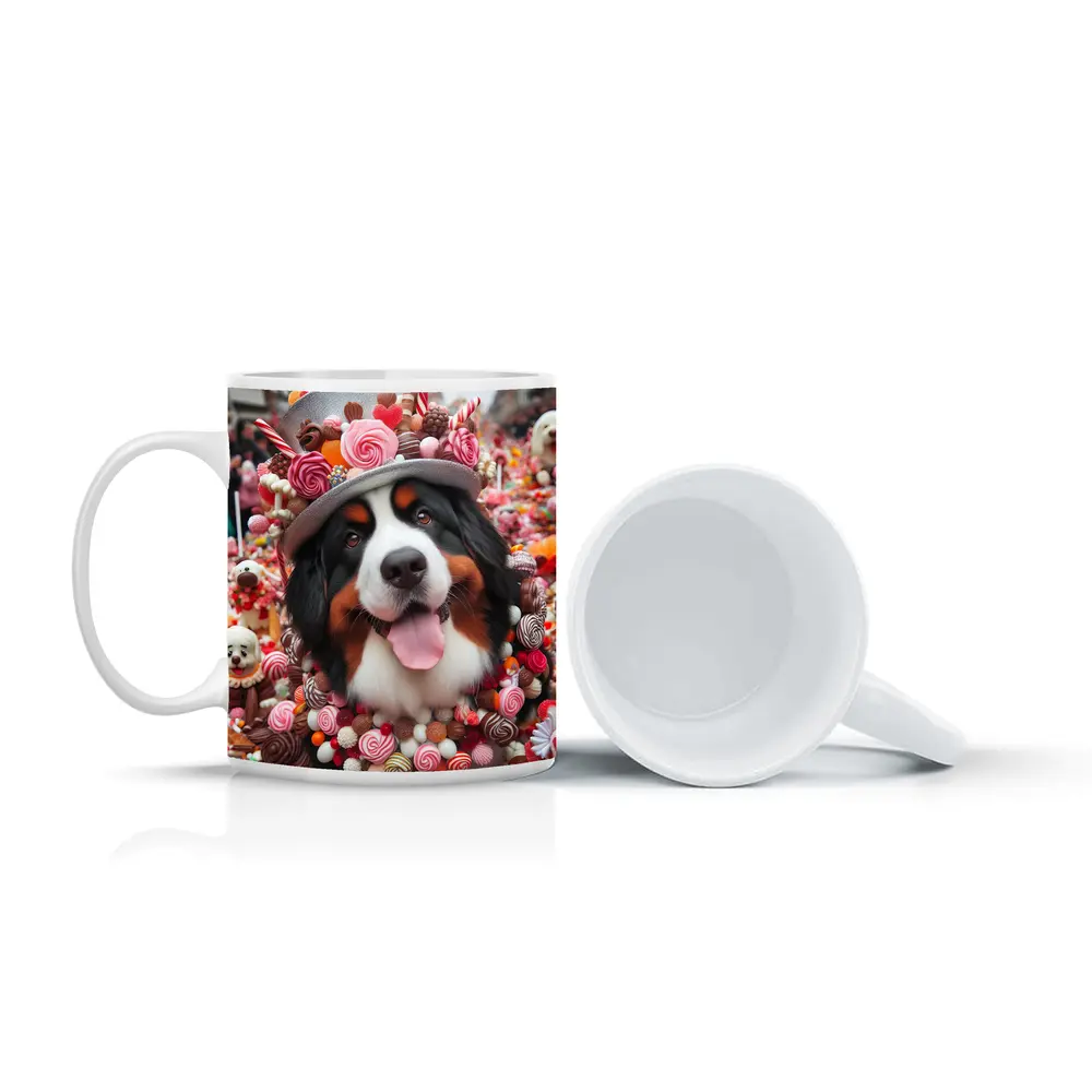 Bernese Mountain Dog Candy Wonderland Scene – Mugs