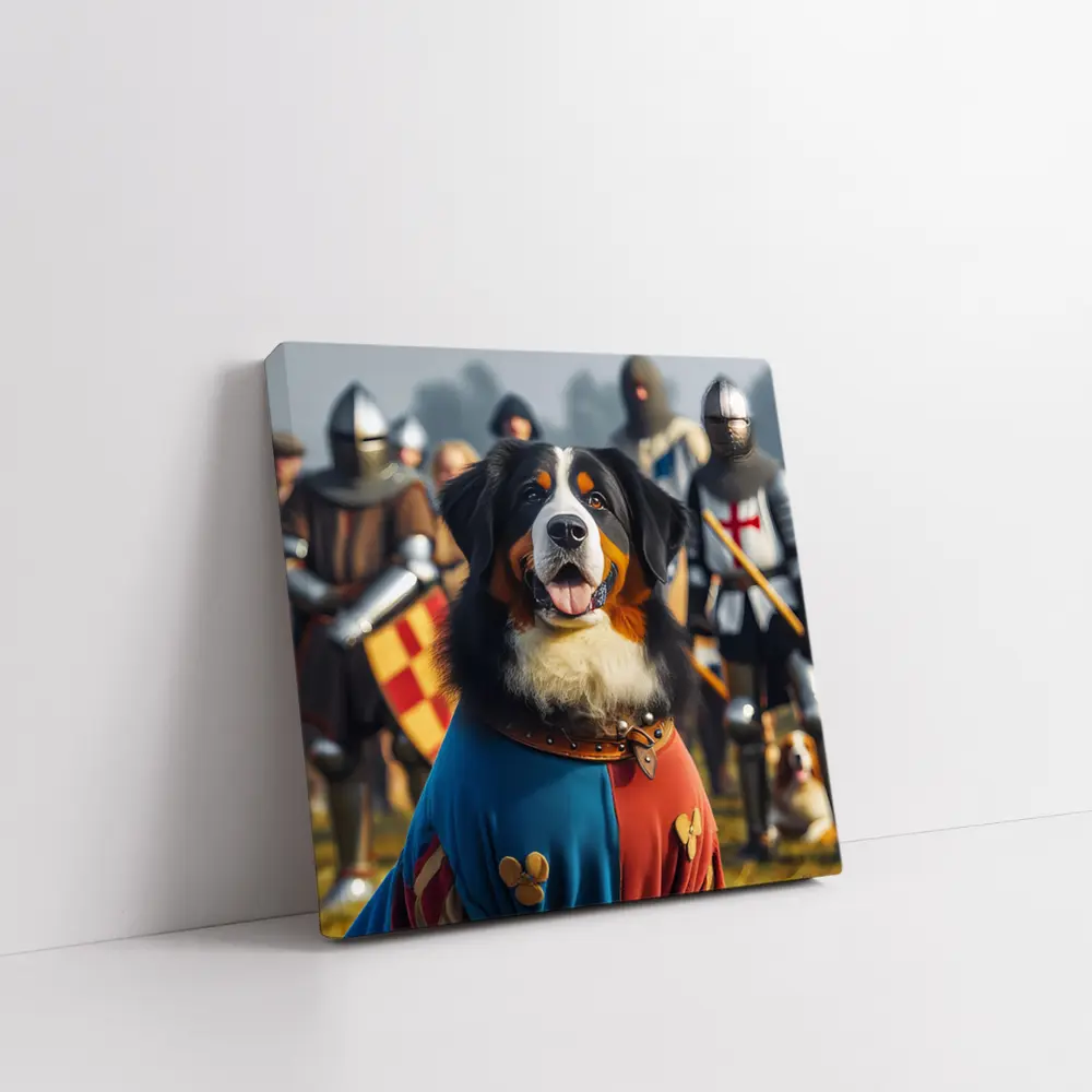 Bernese Mountain Dog Knight Medieval Battle – Wall Art