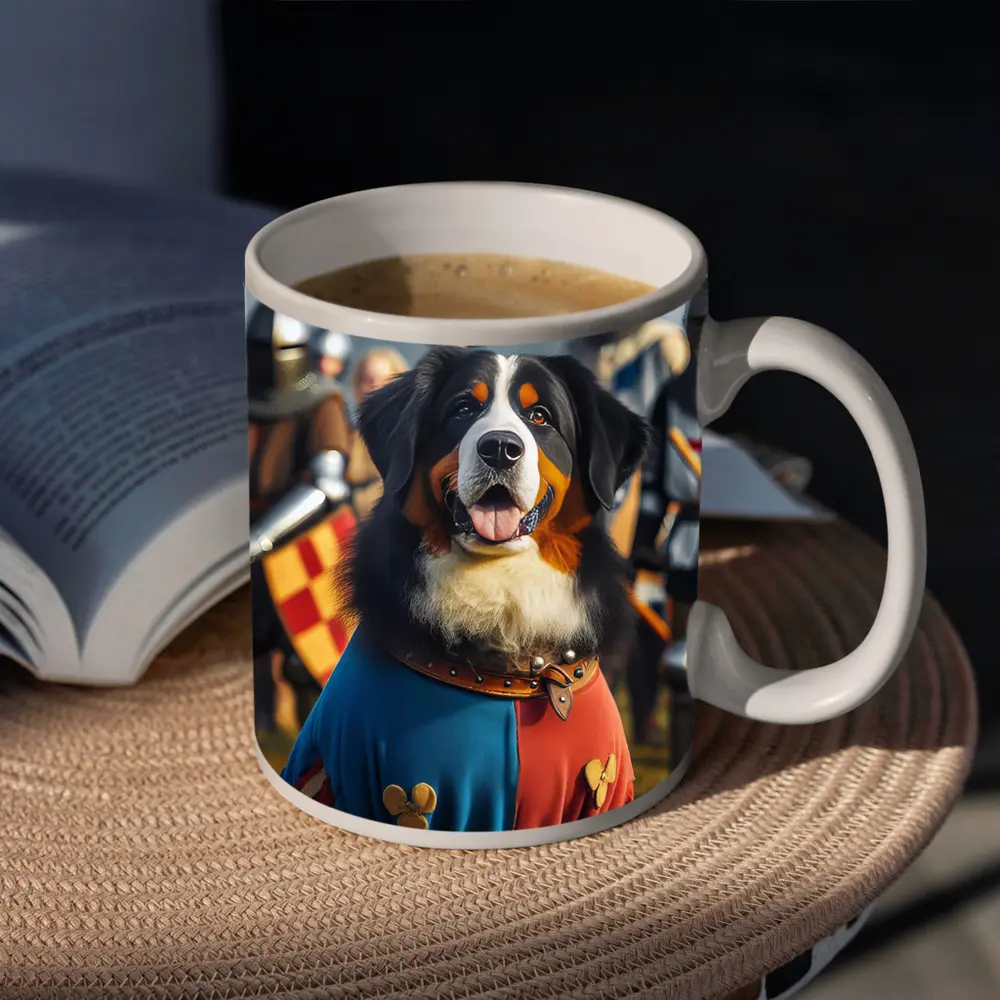 Bernese Mountain Dog Knight Medieval Battle – Mugs