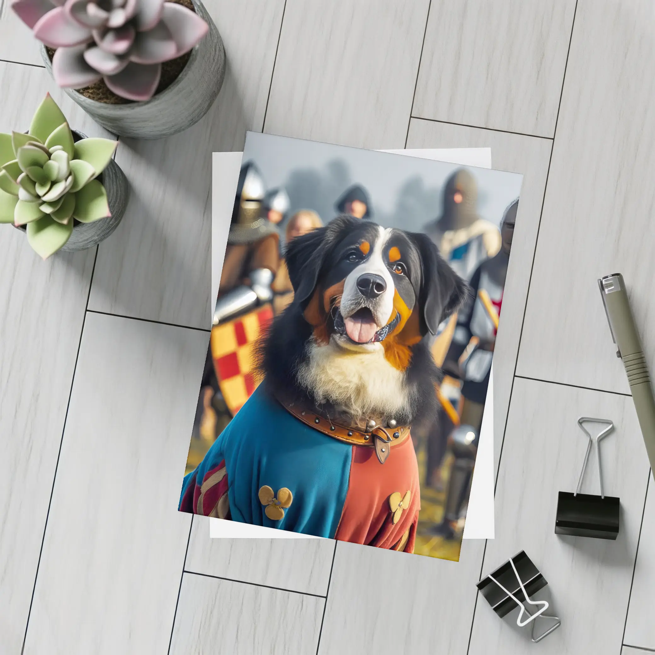 Bernese Mountain Dog Knight Medieval Battle – Postcards