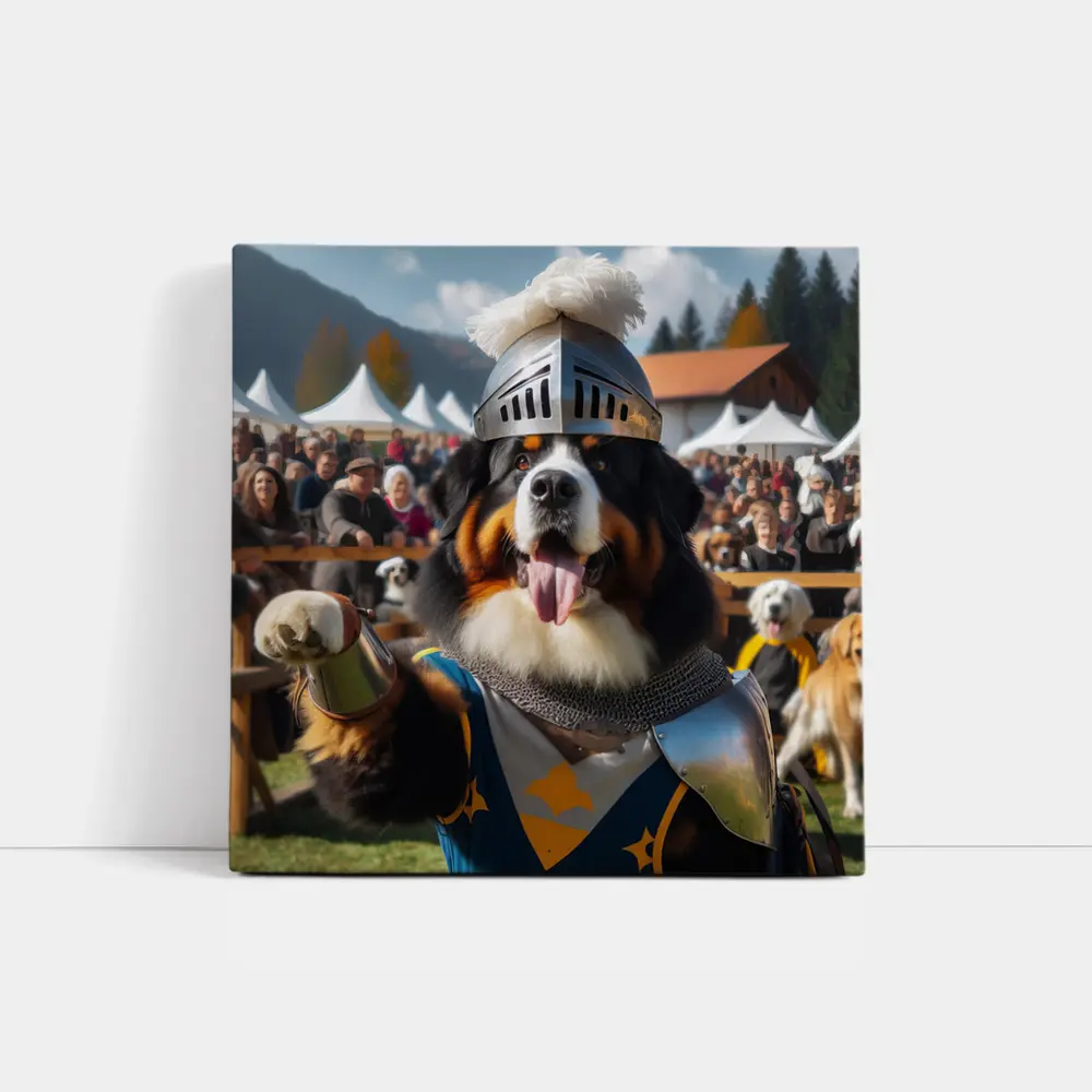 Bernese Mountain Dog Knight Armor Crowd – Wall Art