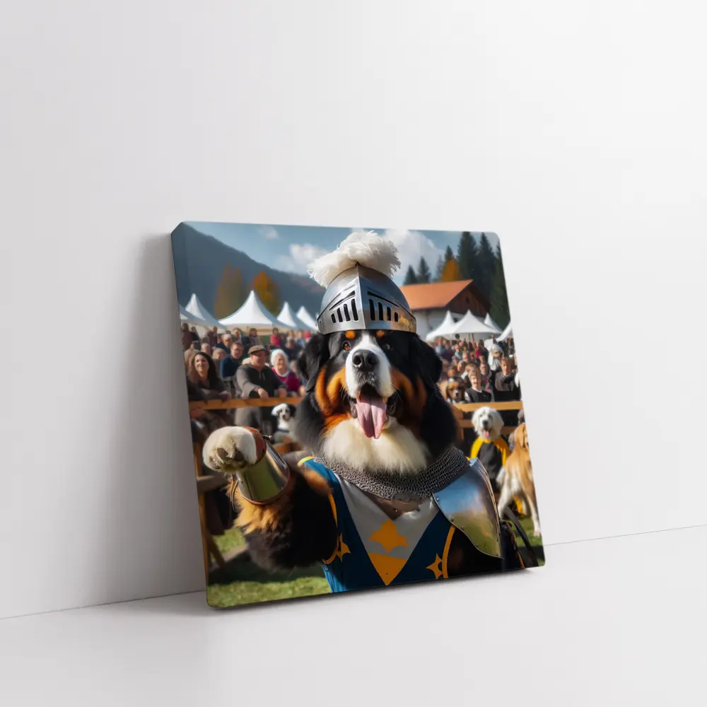 Bernese Mountain Dog Knight Armor Crowd – Wall Art