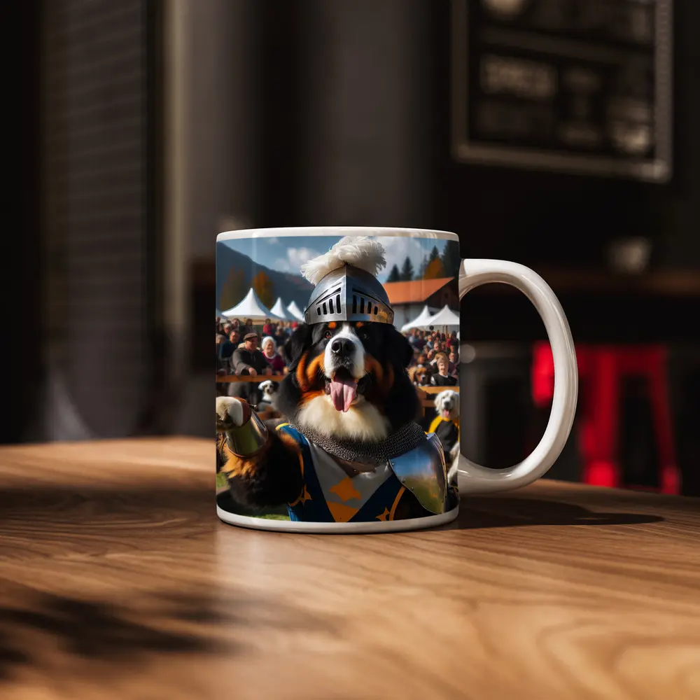 Bernese Mountain Dog Knight Armor Crowd – Mugs