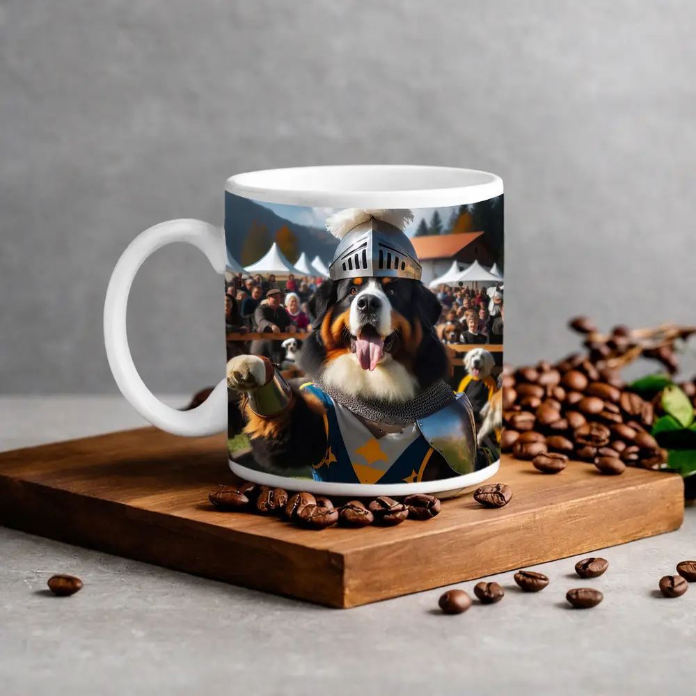 Bernese Mountain Dog Knight Armor Crowd – Mugs