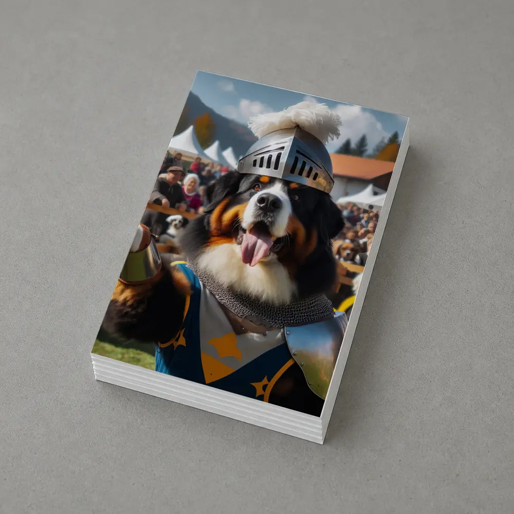 Bernese Mountain Dog Knight Armor Crowd – Postcards