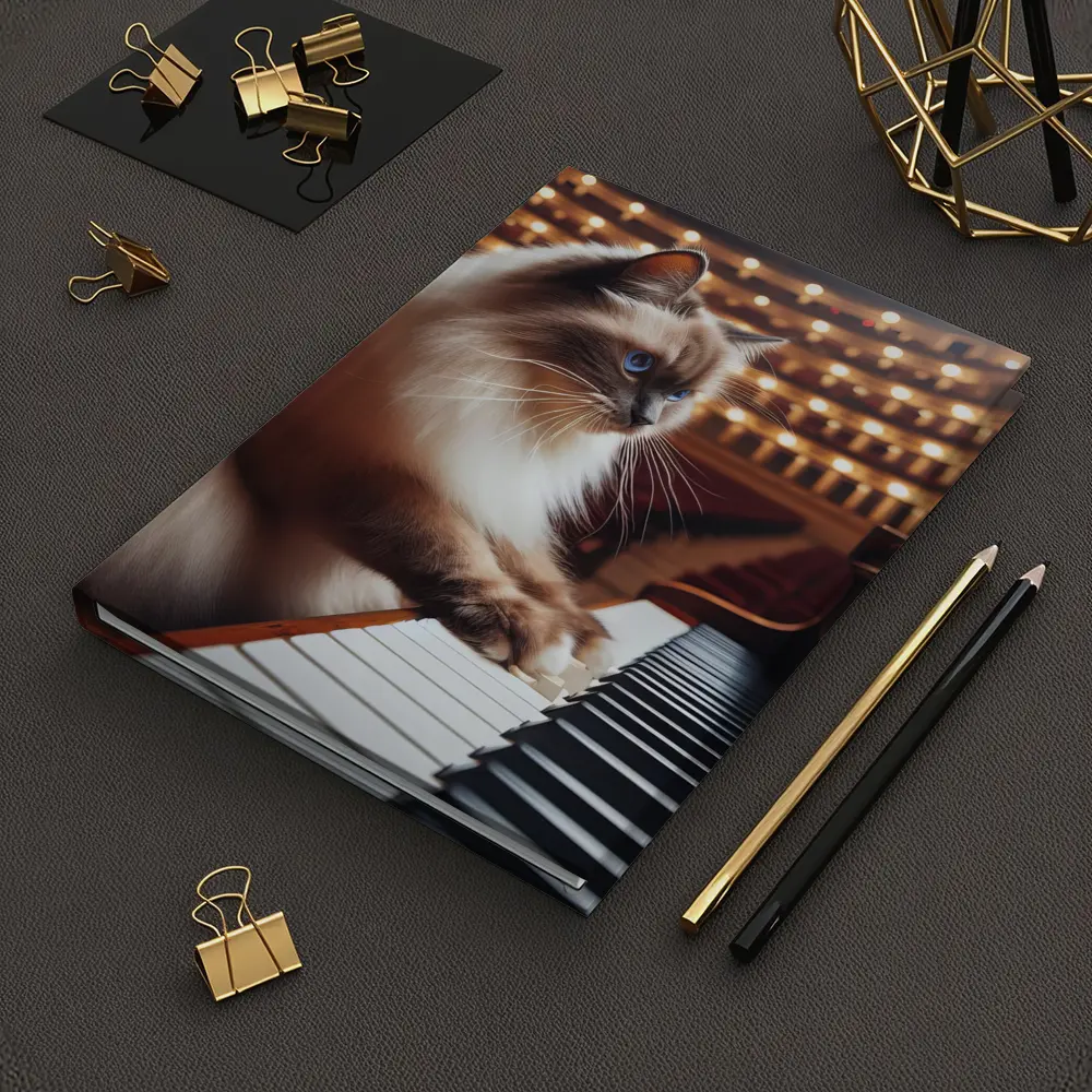 Ragdoll Cat Playing Piano Concert Hall – Notebooks