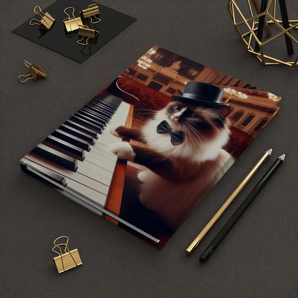 Ragdoll Cat Playing Piano Concert Hall – Notebooks