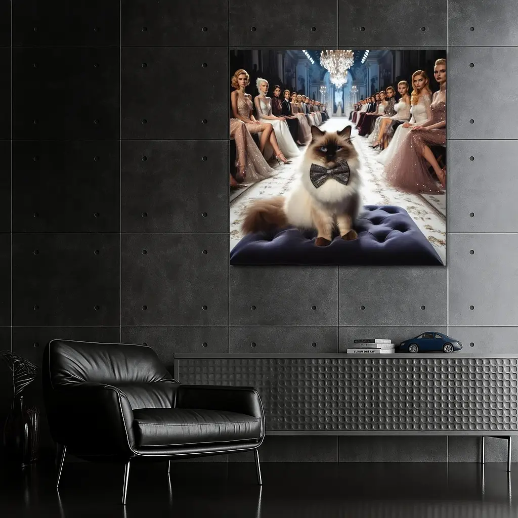 Birman Cat Fashion Show Luxury Runway – Wall Art