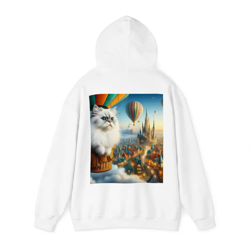Persian Cat Hot Air Balloon Fantasy City – Hoodies