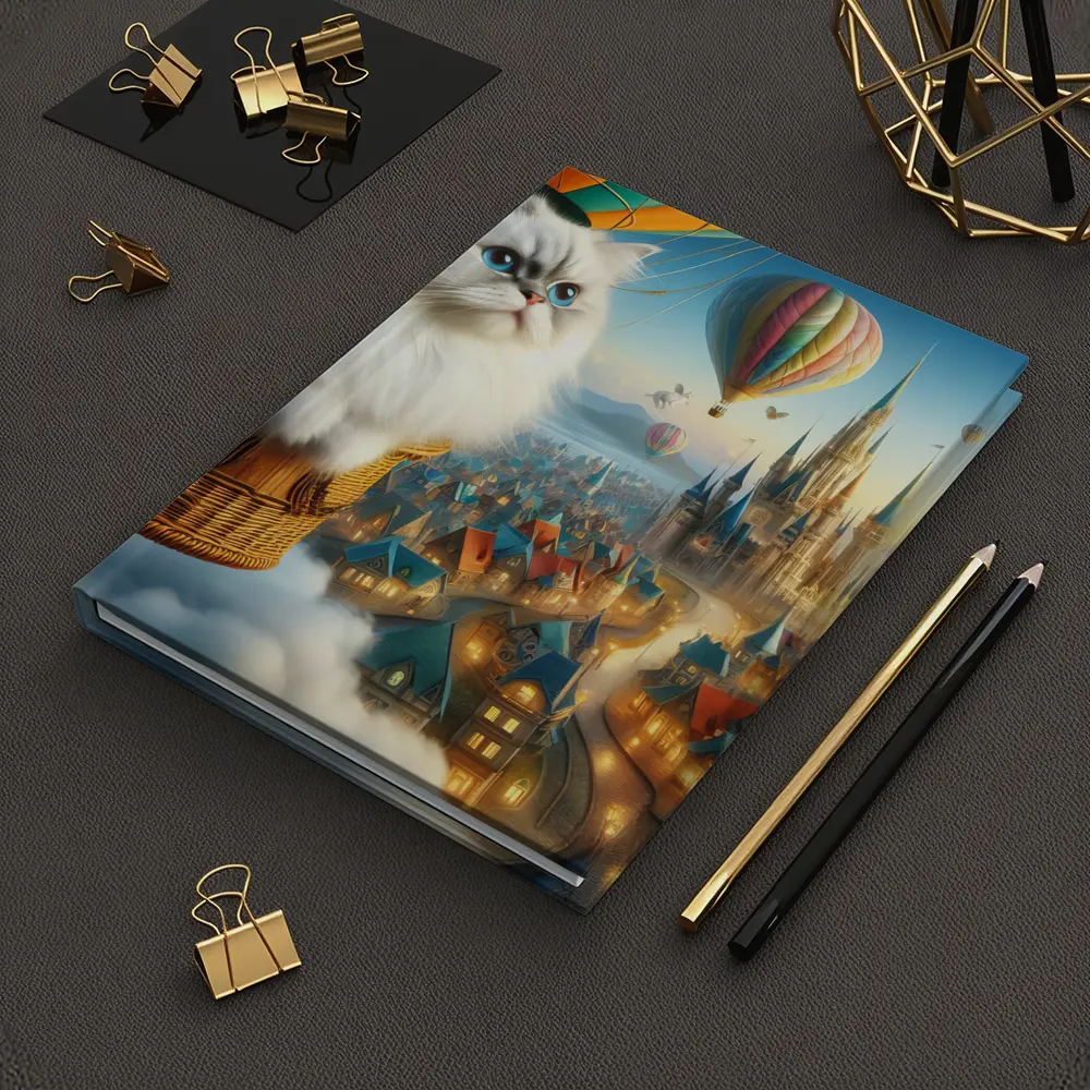 Persian Cat Hot Air Balloon Fantasy City – Notebooks