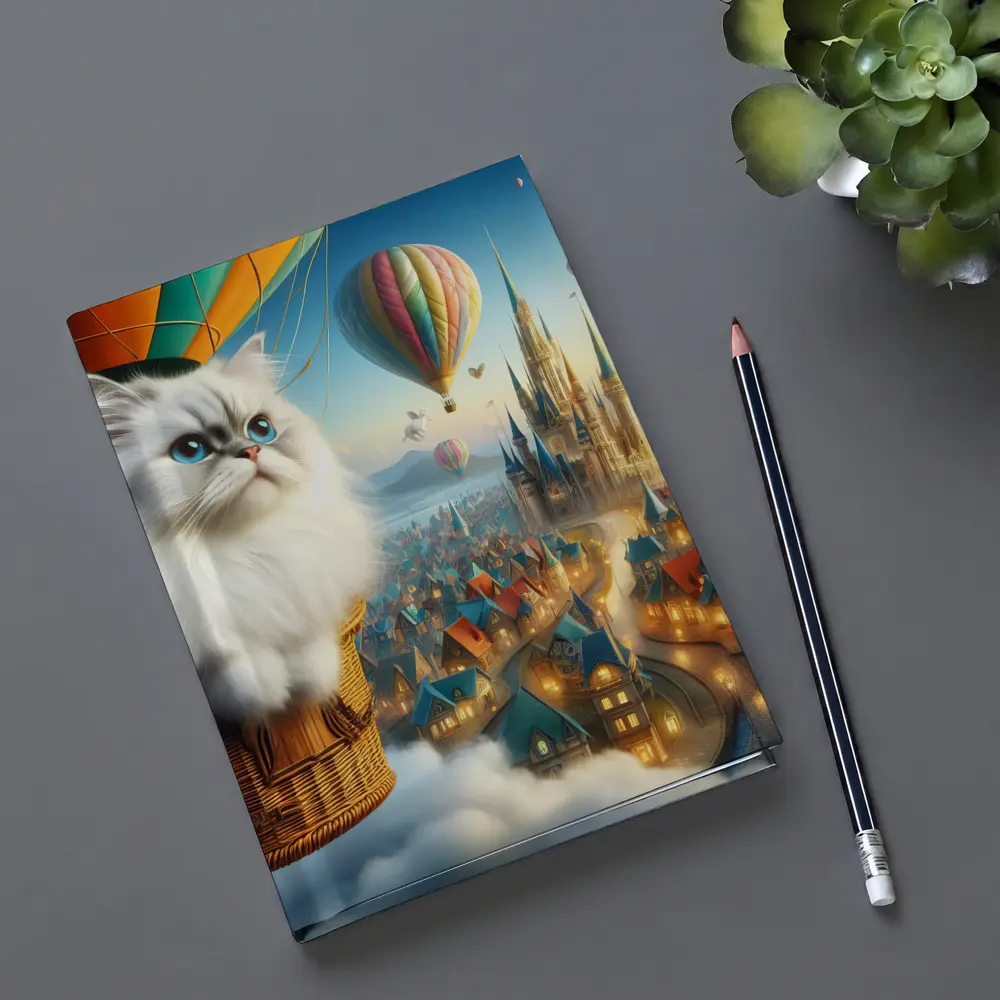 Persian Cat Hot Air Balloon Fantasy City – Notebooks