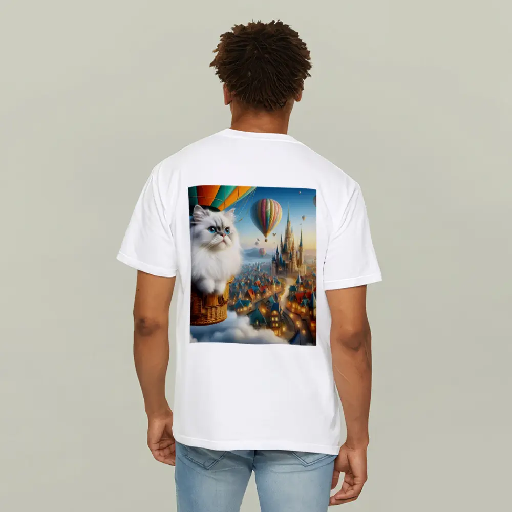 Persian Cat Hot Air Balloon Fantasy City – T-Shirts